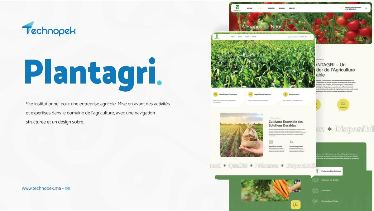 Technopek Maroc — portfolio agence digitale · planche 8 sur 34